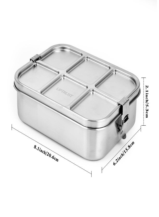 UPTRUST Stainless Steel Bento Lunch Box, 3-Compartment Large 1400ML Metal Bento Box for Kids or Adults, Container with Lockable Clips to Leak Proof - Image 3